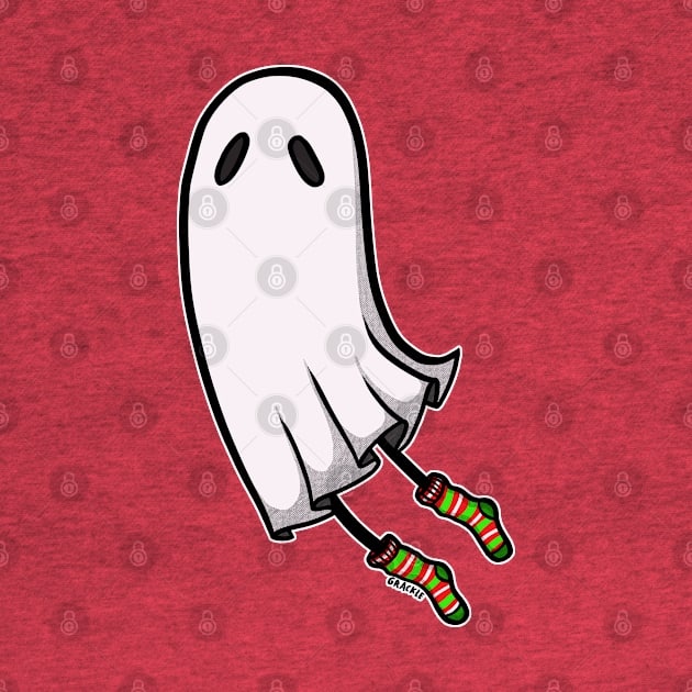 Christmas Socks Ghost by Jan Grackle